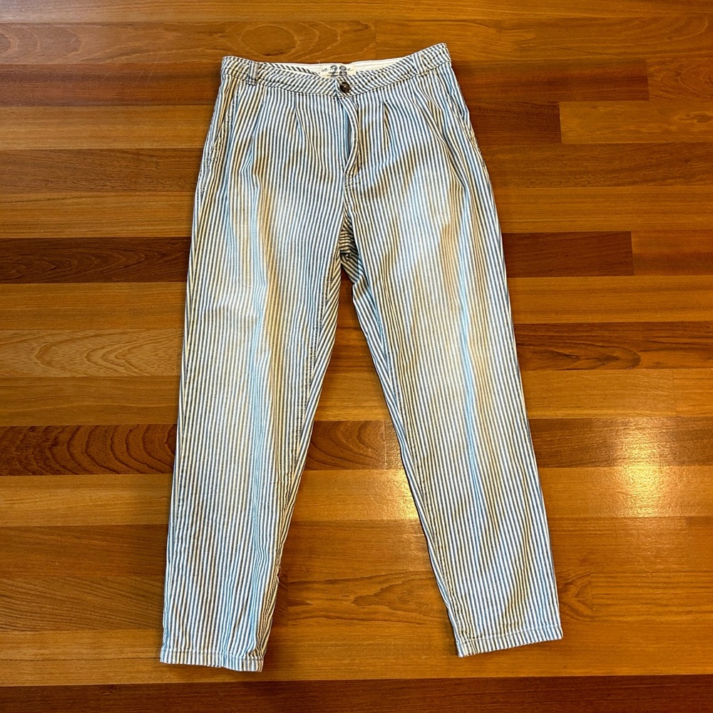Free people white and blue pinstripe pants